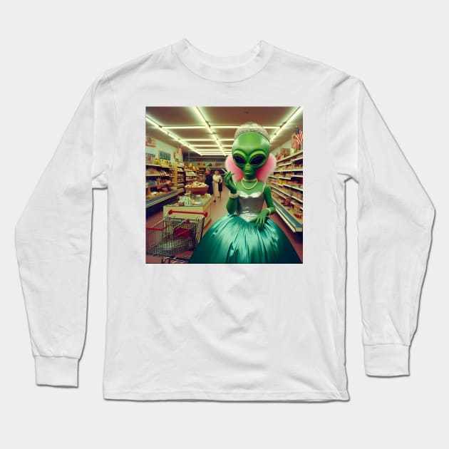 Aliens-Foreign Foods Section Long Sleeve T-Shirt by Delulu Designs